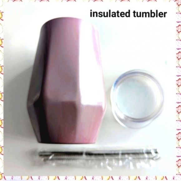 Hot Chocolate Insulated Tumbler  For Wine, Coffee, c Pink Or Like A Dusty Ro - Picture 2 of 8